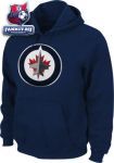 Толстовка Виннипег Джетс / Winnipeg Jets Navy Felt Tek Patch Fleece Hooded Sweatshirt