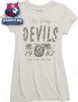 Женская футболка Нью-Джерси Девилз / New Jersey Devils Women's Old Time Hockey Melino Tri-Blend T-Shirt