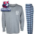 Пижама Манчестер Сити / Manchester City Check Long Pyjama - Grey/Blue