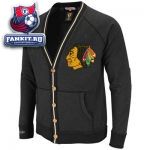 Кардиган Чикаго Блэкхокс / Chicago Blackhawks Black Mitchell & Ness Linesman Vintage Garment Washed Cardigan Sweater