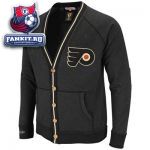 Кардиган Филадельфия Флайерз / Philadelphia Flyers Black Mitchell & Ness Linesman Vintage Garment Washed Cardigan Sweater