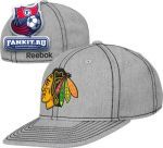 Кепка Чикаго Блэкхокс / Chicago Blackhawks Grey Reebok Colored Stitch Flex Hat