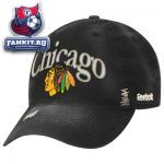 Кепка Чикаго Блэкхокс / Chicago Blackhawks Black Reebok City & Logo Adjustable Hat