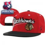 Кепка Чикаго Блэкхокс / Chicago Blackhawks Scarlet/Black Shadow Script Snapback Adjustable Hat