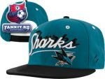 Кепка Сан-Хосе Шаркс / San Jose Sharks Dark Teal/Balck Shadow Script Snapback Adjustable Hat