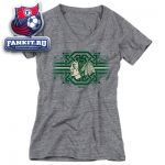 Женская футболка Чикаго Блэкхокс / Chicago Blackhawks Women's Grey Celtic Band Tri-Blend V-Neck T-Shirt