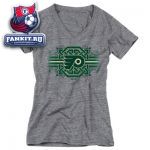 Женская футболка Филадельфия Флайерз / Philadelphia Flyers Women's Grey Celtic Band Tri-Blend V-Neck T-Shirt