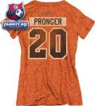Женская футболка Филадельфия Флайерз / Chris Pronger Philadelphia Flyers Women's Orange CCM 2012 Winter Classic Retro Name and Number Tri-Blend T-Shirt