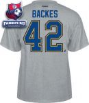 Футболка Сент-Луис Блюз / David Backes Gray Reebok St. Louis Blues Name and Number T-Shirt