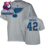 Футболка Сент-Луис Блюз / David Backes Gray Reebok St. Louis Blues Name and Number T-Shirt