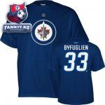 Футболка Виннипег Джетс / Dustin Byfuglien Navy Blue Reebok Winnipeg Jets Name and Number T-Shirt