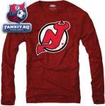 Кофта Нью-Джерси Девилз / New Jersey Devils Red Majestic Threads Long Sleeve Tri-Blend T-Shirt