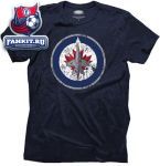 Футболка Виннипег Джетс / Winnipeg Jets Navy Blue Majestic Threads S/S Tri-Blend T-Shirt