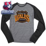 Кофта НХЛ / NHL Grey Reebok Wales Conference Logo Raglan Long Sleeve T-Shirt