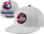 Кепка Виннипег Джетс / Winnipeg Jets White Mitchell & Ness Vintage Basic Logo Fitted Hat
