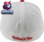 Кепка Детройт Ред Уингз / Detroit Red Wings White Mitchell & Ness Vintage Basic Logo Fitted Hat