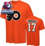 Футболка Филадельфия Флайерз / Wayne Simmonds Orange Reebok Name and Number Philadelphia Flyers T-Shirt