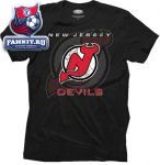 Футболка Нью-Джерси Девилз / New Jersey Devils Majestic Threads Black Team Crest Tri-Blend T-Shirt