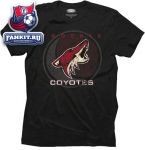 Футболка Финикс Койотс / Phoenix Coyotes Majestic Threads Black Team Crest Tri-Blend T-Shirt
