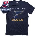 Футболка Сент-Луис Блюз / St. Louis Blues Majestic Threads Navy Blue Team Crest Tri-Blend T-Shirt