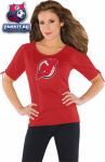 Женская футболка Нью-Джерси Девилз / New Jersey Devils Women's Slit Shoulder Top from Touch by Alyssa Milano
