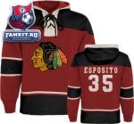 Кофта Чикаго Блэкхокс / Tony Esposito Old Time Hockey Chicago Blackhawks Alumni Lace Hooded Sweatshirt