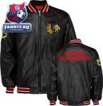 Куртка Чикаго Блэкхокс / Chicago Blackhawks Faux Leather Varsity Jacket