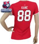 Женская футболка Чикаго Блэкхокс / Patrick Kane Women's Red Her Replica Chicago Blackhawks Name and Number T-Shirt