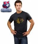 Футболка Чикаго Блэкхокс / Chicago Blackhawks '47 Brand Charcoal Primary Logo Scrum T-Shirt
