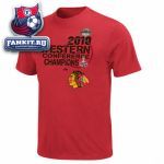 Футболка Чикаго Блэкхокс / Chicago Blackhawks Red 2010 Western Conference Champions For Keeps T-Shirt