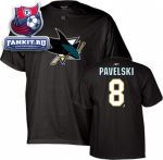 Футболка Сан-Хосе Шаркс / Joe Pavelski Black Reebok Name and Number San Jose Sharks T-Shirt