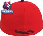 Кепка Чикаго Блэкхокс / Chicago Blackhawks Red Mitchell & Ness Vintage Basic Logo Fitted Hat