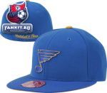 Кепка Сент-Луис Блюз / St. Louis Blues Blue Mitchell & Ness Vintage Basic Logo Fitted Hat