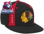 Кепка Чикаго Блэкхокс / Chicago Blackhawks Black Mitchell & Ness Panel Down Fitted Hat