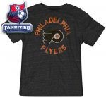 Футболка Филадельфия Флайерз / Philadelphia Flyers Black Reebok Navigating The Logo Tri-Blend T-Shirt