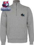 Кофта Сан-Хосе Шаркс / San Jose Sharks Grey Revolution 1/4 Zip Fleece Pullover Sweatshirt