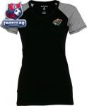Женская футболка Миннесота Уайлд / Minnesota Wild Women's Black Energy V-Neck T-Shirt