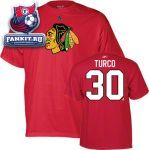 Футболка Чикаго Блэкхокс / Marty Turco Red Reebok Name and Number Chicago Blackhawks T-Shirt