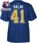 Футболка Сент-Луис Блюз / Jaroslav Halak Blue Reebok Name and Number St. Louis Blues T-Shirt