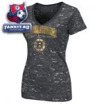 Женская футболка Бостон Брюинз / Boston Bruins Women's Charcoal Official Contender Fashion V-Neck T-Shirt
