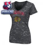 Женская футболка Чикаго Блэкхокс / Chicago Blackhawks Women's Charcoal Official Contender Fashion V-Neck T-Shirt