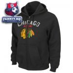 Кофта Чикаго Блэкхокс / Chicago Blackhawks Black Lasting Strength Full-Zip Fleece Hooded Sweatshirt