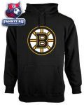 Толстовка Бостон Брюинз / Boston Bruins Black Old Time Hockey Big Logo Hooded Fleece Sweatshirt