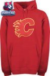 Толстовка Калгари Флэймз / Calgary Flames Red Old Time Hockey Big Logo Hooded Fleece Sweatshirt