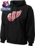 Толстовка Детройт Ред Уингз / Detroit Red Wings Black Old Time Hockey Big Logo Hooded Fleece Sweatshirt