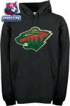 Толстовка Миннесота Уайлд / Minnesota Wild Black Old Time Hockey Big Logo Hooded Fleece Sweatshirt