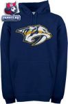 Толстовка Нэшвилл Предаторз / Nashville Predators Navy Old Time Hockey Big Logo Hooded Fleece Sweatshirt