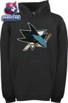 Толстовка Сан-Хосе Шаркс / San Jose Sharks Black Old Time Hockey Big Logo Hooded Fleece Sweatshirt