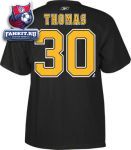 Футболка Бостон Брюинз / Tim Thomas Black Reebok Name and Number Boston Bruins T-Shirt
