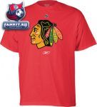 Футболка Чикаго Блэкхокс / Chicago Blackhawks -Red- Primary Logo T-Shirt
